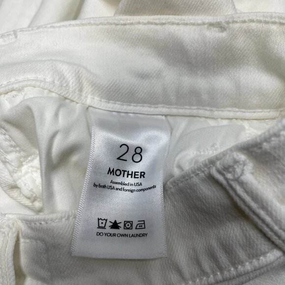 MOTHER Women’s The Hustler Roller High-Rise Jeans – White – Size 28 - Picture 7 of 10